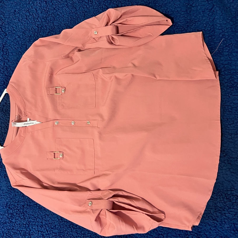 Calvin Klein Pink Blouse with Buckle Details
